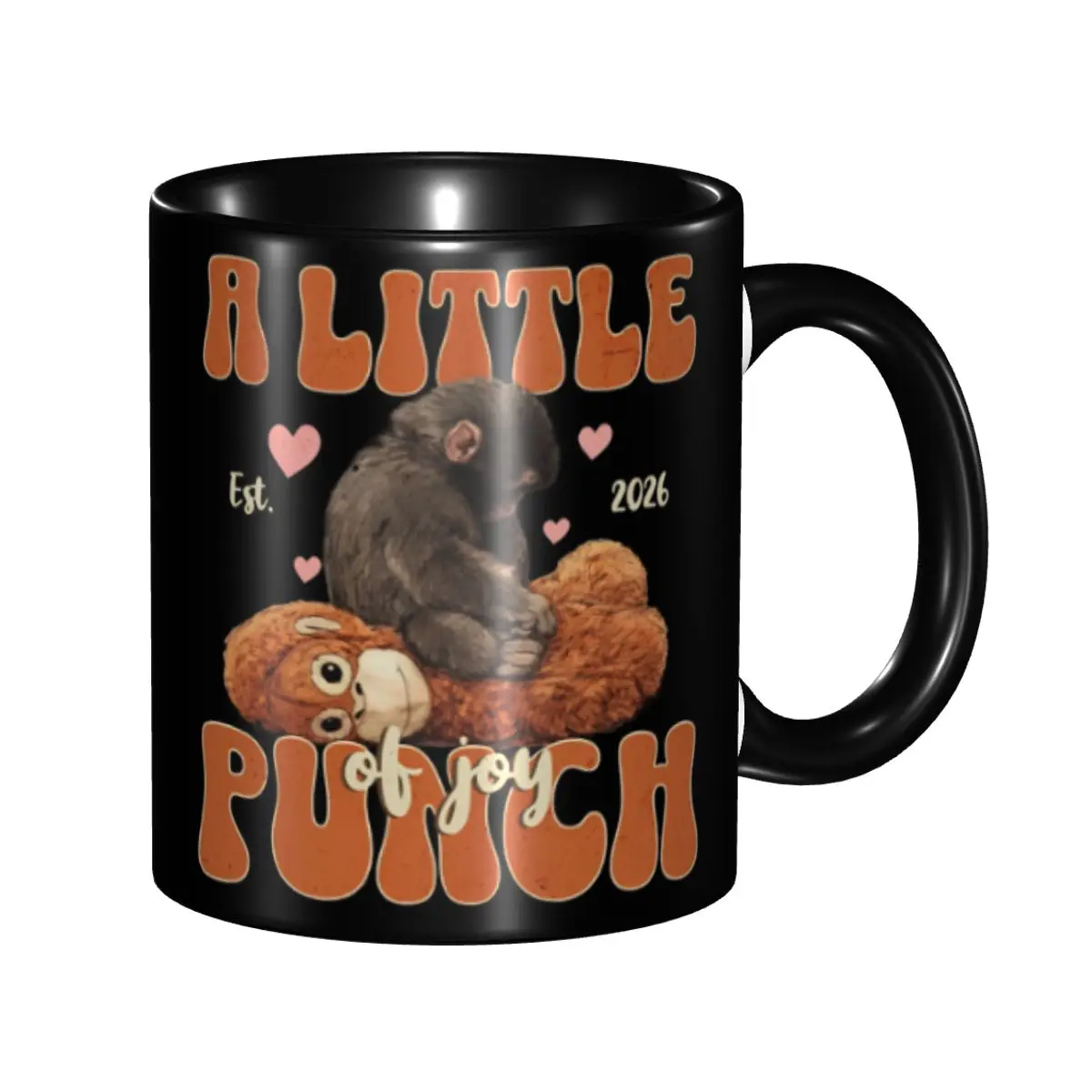 

Monkey Punch Baby Monkey Holding Toy Gift Mug for Women Men Novelty Tea Cup Present for Home