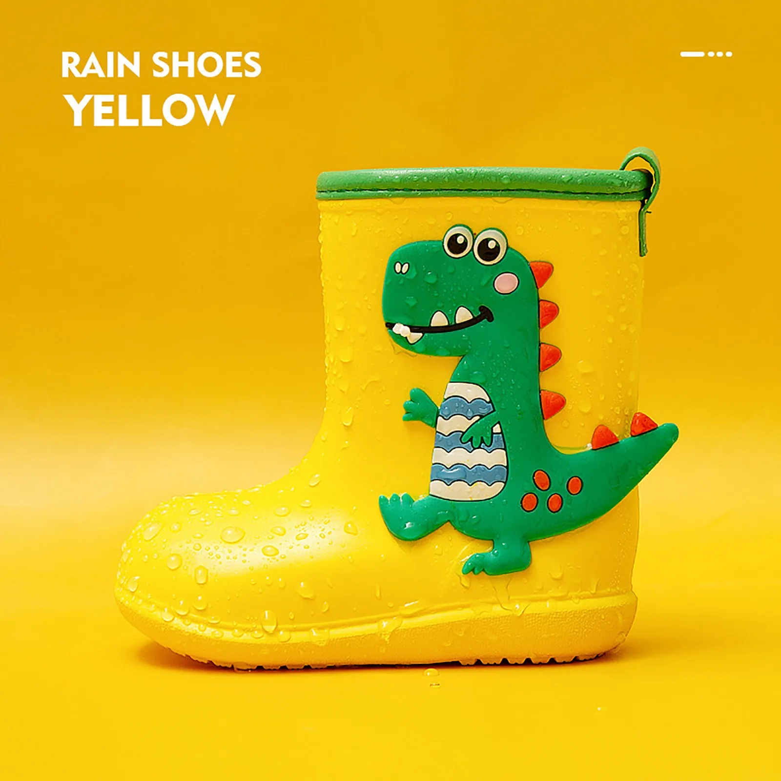 Kids Girl Boy Rain Boots Waterproof Toddler Rainboots Children\'s Shoes Rubber Boots Kids Baby Cute Cartoon Dinosaur Water Shoes