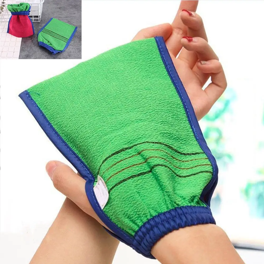 

Two-sided Rub Face Body Cleaning Shower Spa Exfoliator Bath Glove Dead Skin Removal Scrub Mitt