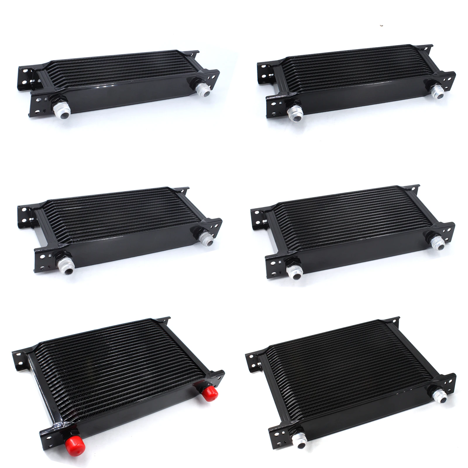 7/10/13/16/19/25/30Row Universal Oil Cooler AN10 Stacked Plate Transmission Engine Cooler British Radiator Aluminium Black