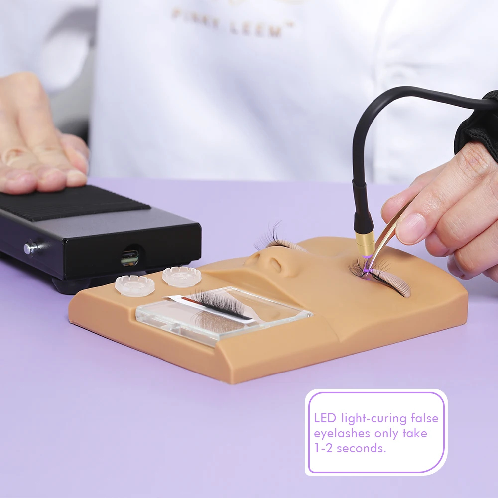 ピンキーリーム カスタム ラッシュテック サロンツールキット ポータブルまつげ 速乾性まつげエクステ ハンドヘルドUVピンセットランプ
