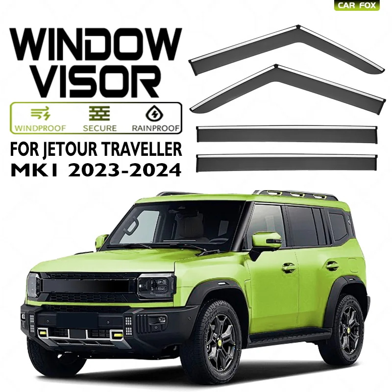 

For Jetour Traveller 2023+ Plastic Window Visor Vent Shades Sun Rain Deflector Guard For Jetour Traveller 2023+