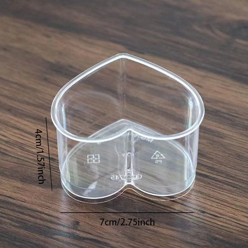 10pcs Mini Dessert Cups Heart-Shaped Plastic Ice Cream Dessert Bowls, Reusable of Dessert Cups Suitable for Cheese, Ice Cream