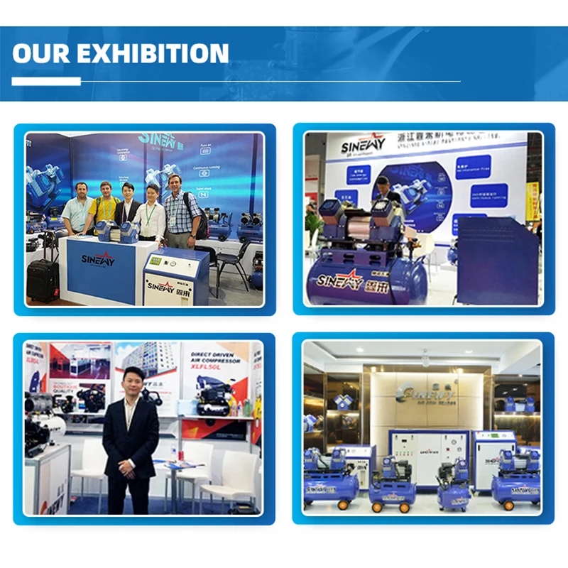 ضاغط هواء De Aire Silencioso Manufacturer عالي التحمل 380 فولت صامت سعة 200 لتر خالي من الزيت