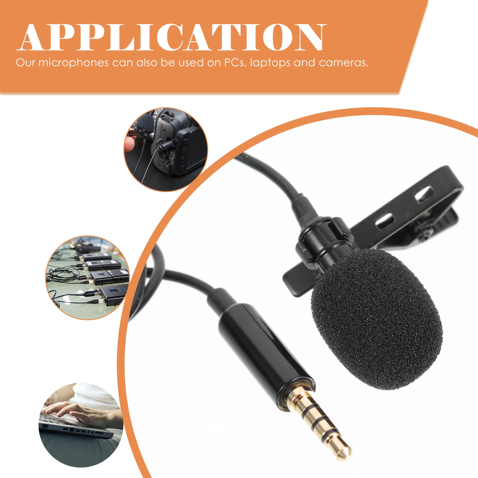 

Lavalier Microphone Small Camera Dslr Lapel Clip Mics Tiny Recording Vlogging Phone Laptop Compatible Long Cable High
