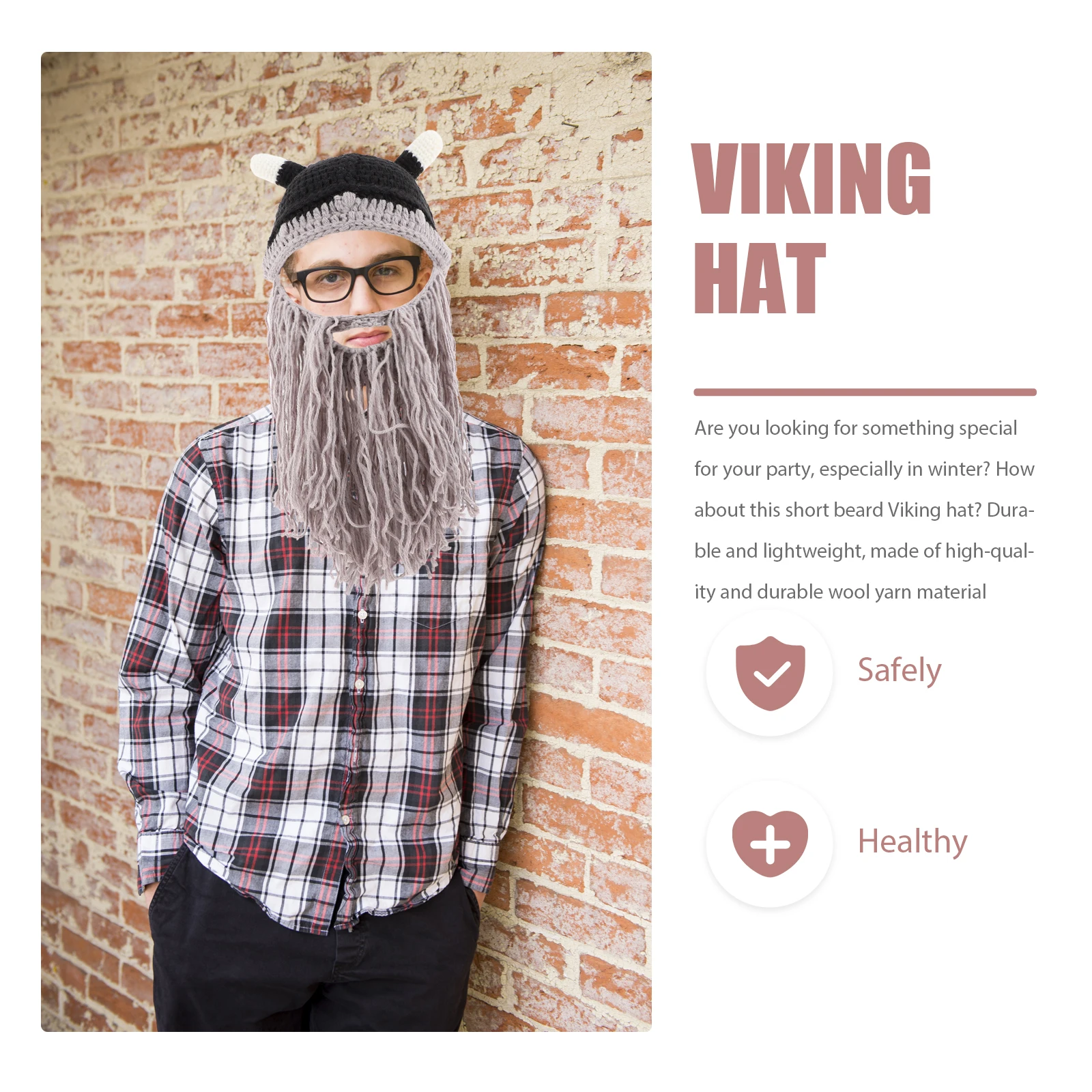 

Viking Hat Headwear Party Decor Clothing Headgear Yarn Props Costume Accessory Men and Women Fun