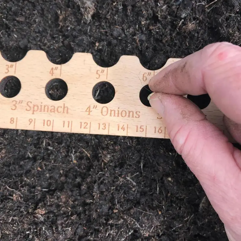 Wooden Planting Ruler With Spacing Recommendations Wood Plant Planting Ruler Seed Spacer For Precise Planting Plants Spacing