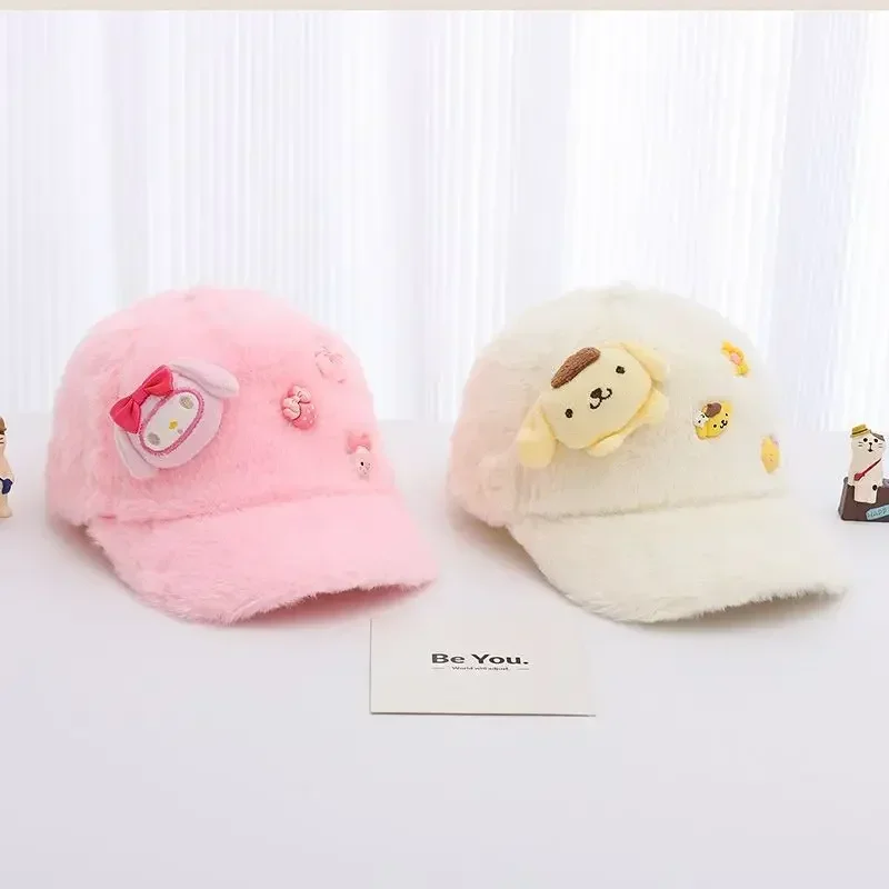 

Cinnamoroll My Melody Anime Sanrio Ins Lovely Doll Warm Hat Children Cute Cartoon Kawaii Kuromi Baseball Cap Gifts for Kids