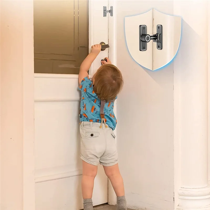 

AS95-Heavy Duty Gate Latches 90 Degree Right Angle Barn Door Lock Anti-Theft Sliding Door Lock Latch For Garden