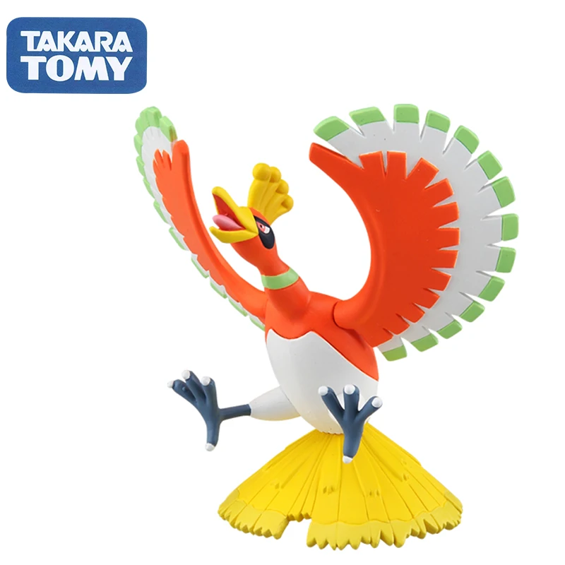 TAKARA TOMY Pokemon Peripheral Toys Ho-oh Trendy Figures Children's Birthday Gifts Tabletop Decoration Tidal Current Model