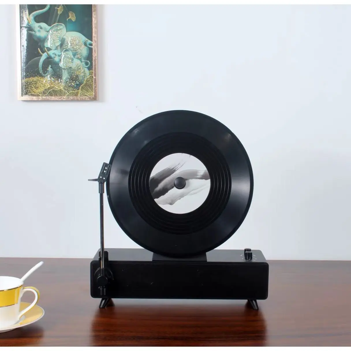 New Vertical Vinyl Record Player Desktop Emulation Phonograph Bluetooth U Disk Music Player Audio Home Living Room