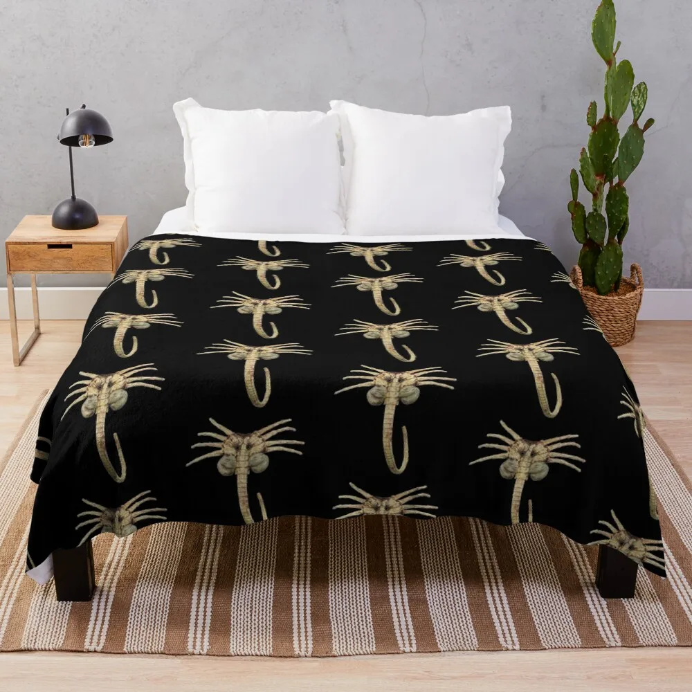 

Alien Face Hugger Halloween Monster Throw Blanket