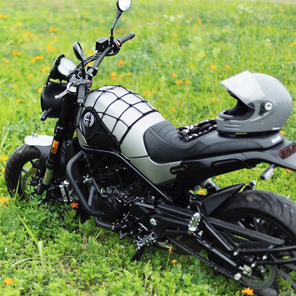 Black Motorcycle Bagagem Net, Bicicleta, 6 Ganchos Segure, Tanque de combustível, Mesh Web, Bungee Motocicleta, Car Styling