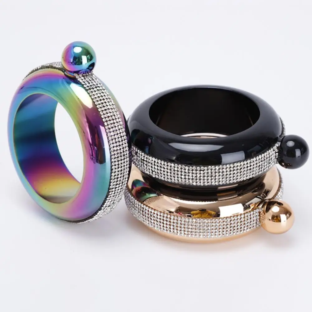 3.5oz Creative Bracelet Hip Flask Colorful Wine Bottle Stainless Steel Flask for Alcohol Portable Round Drinkware Gift for Women