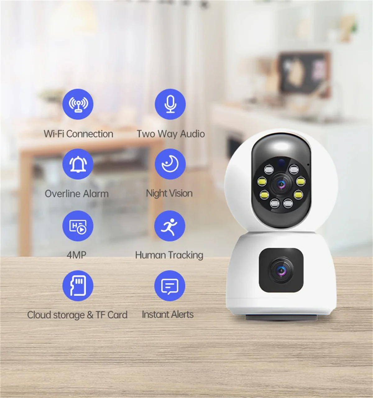 

4MP Yoosee APP 10X Zoom Dual Lens PTZ IP Dome Camera AI Humanoid Detection Full Color Security CCTV Intercom Baby Monitor