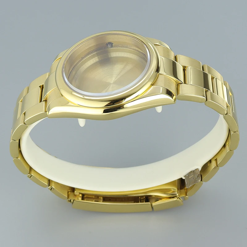 Ouro 36mm/40mm de alta qualidade engrenagem moldura estilo caixa relógio pulseiras safira caber seiko nh35 nh34 nh36 nh38 miyota 8215 movimento