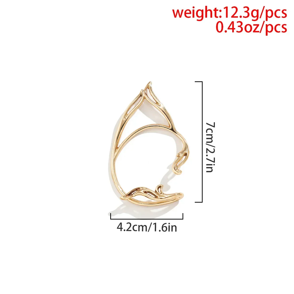 SoHot Sweet Hollow Cat Ear Contour Elf Clip Earrings for Women Fashion Jewelry Cute Accessories Wearable for Diffuse Exhibition