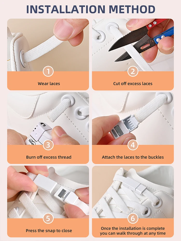 Magnetische Schnalle, keine Schnürsenkel, elastische Schnürsenkel ohne Krawatten, Schnürsenkel, Sneaker, Kinder und Erwachsene, verbreiterte flache Schnürsenkel für Schuhe – Detail 5