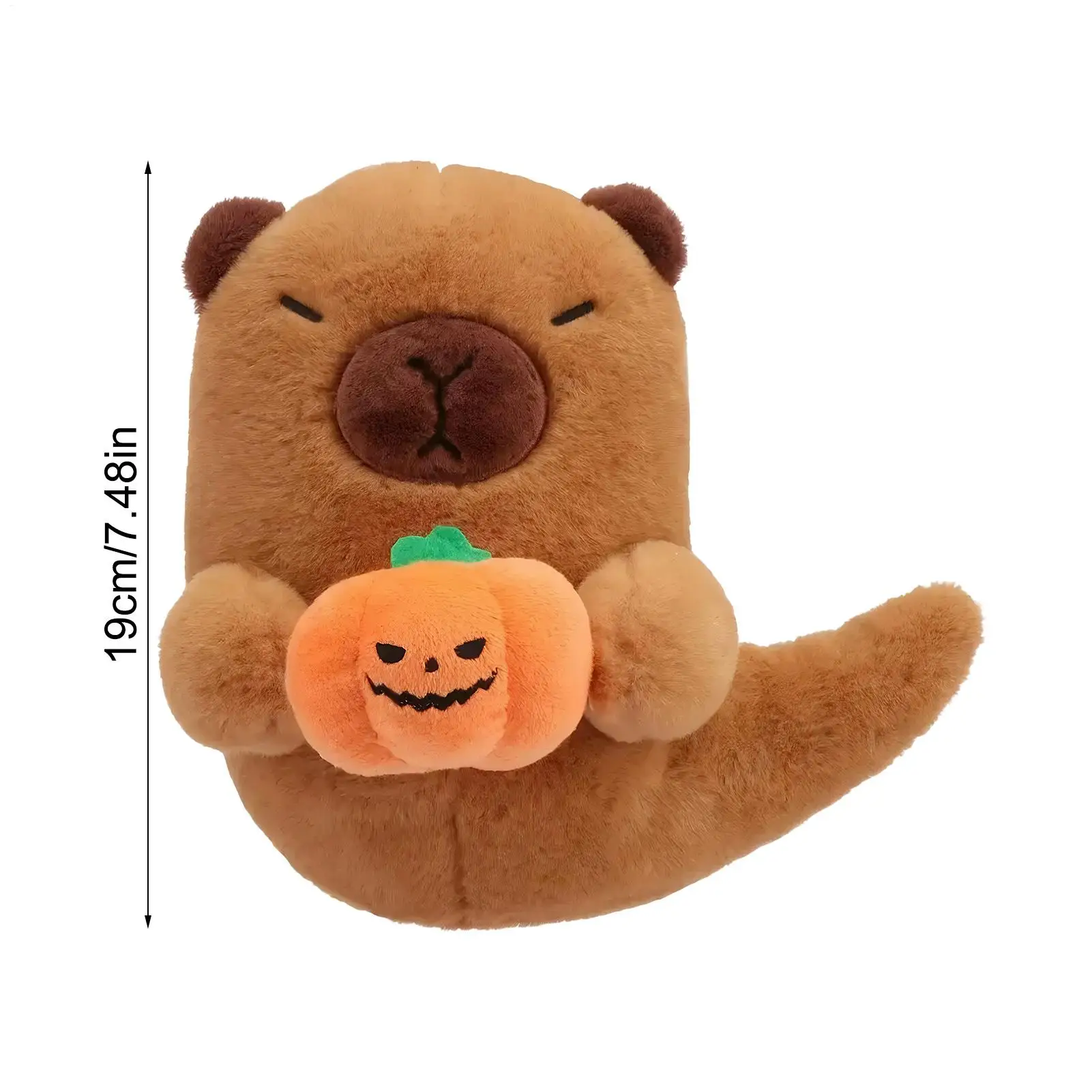 かわいいカピバラのぬいぐるみ、カボチャを持った7.4インチの幽霊のぬいぐるみ、子供、大人、男の子、自宅のリビングルーム用
