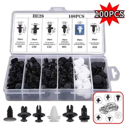 100pcs Auto Fastener Clip Kit Fender Rivet Clips Car Body Push Ret for kia sorento mazda 6 gh bmx nissan x trail t32 nissan prim