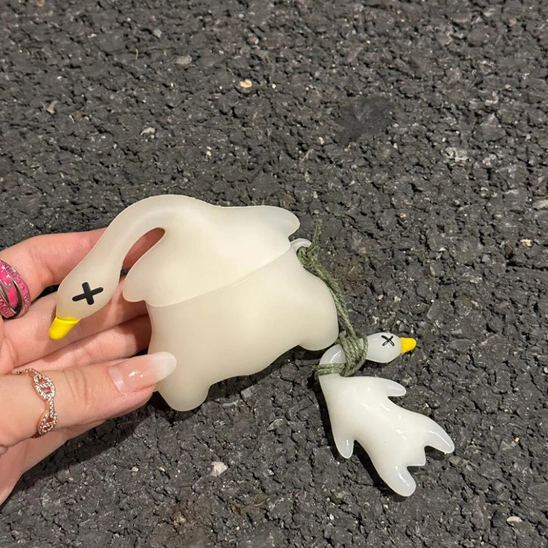 Новый цвет, меняющий цвет, жареная утка, беспроводная зарядная коробка Bluetooth для Airpods 4, чехол для наушников с героями мультфильмов