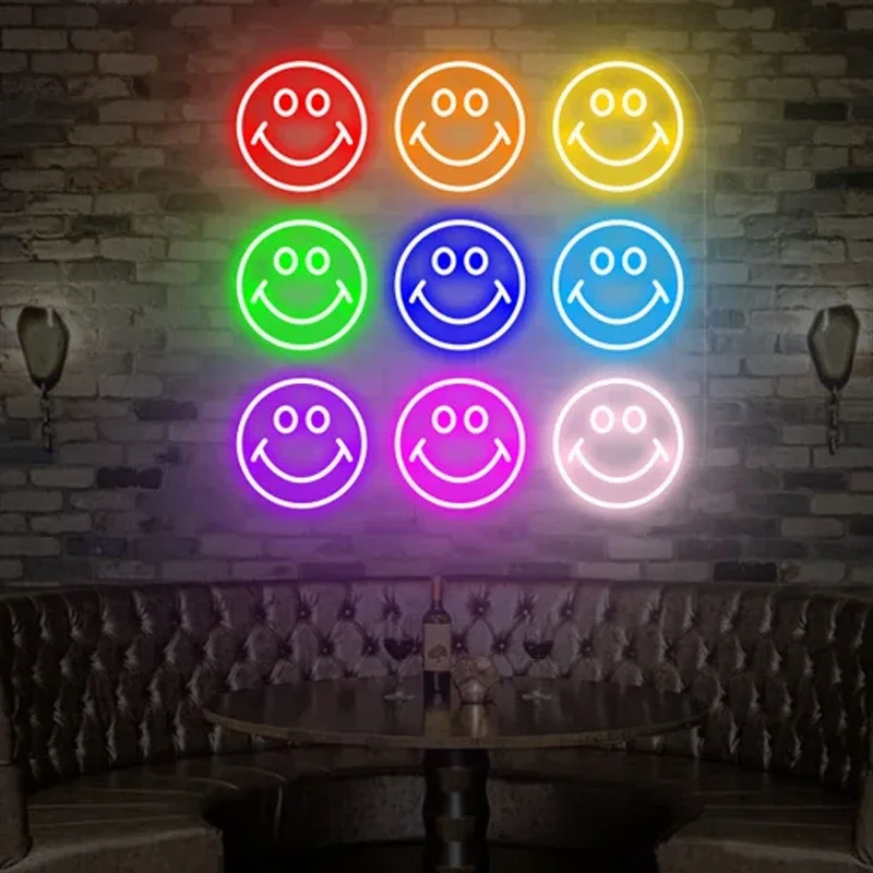 Custom Anime Neon Light Neon Smile Face Neon Sign Custom Cartoon Sign for Children‘s Kawaii Room Decor Bedroom Decoration