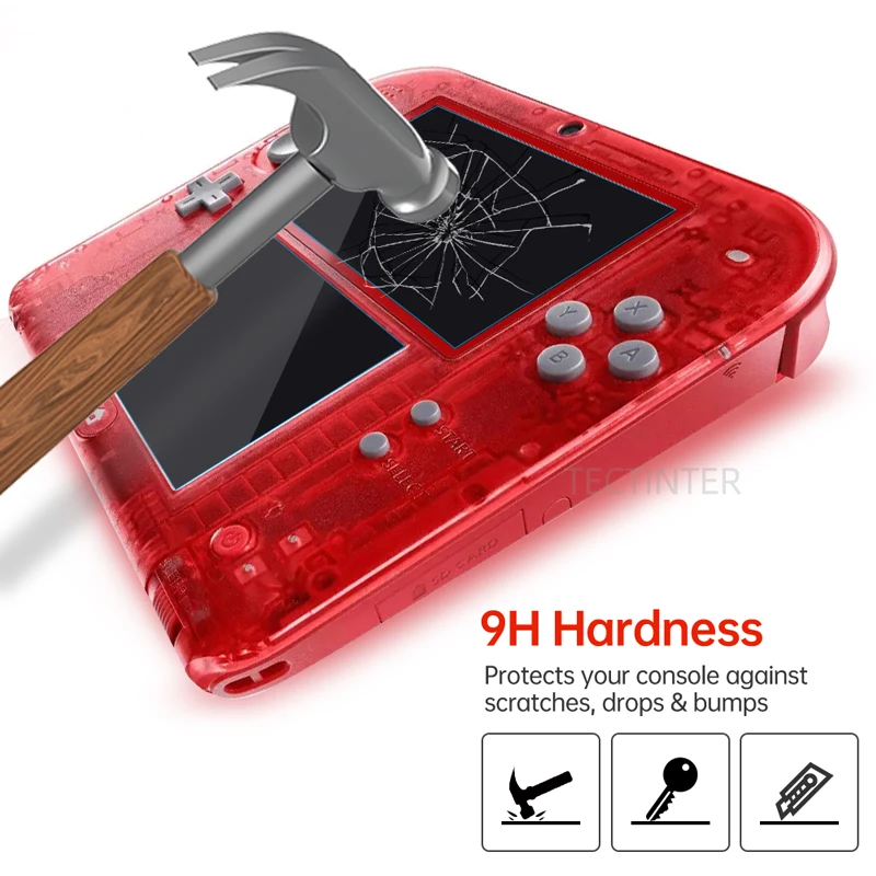 مجموعة واقيات شاشة LCD شفافة لجهاز نينتندو 2DS تعمل باللمس الشفاف لحماية طبقة الختم الأمامية + الخلفية لـ 2DS