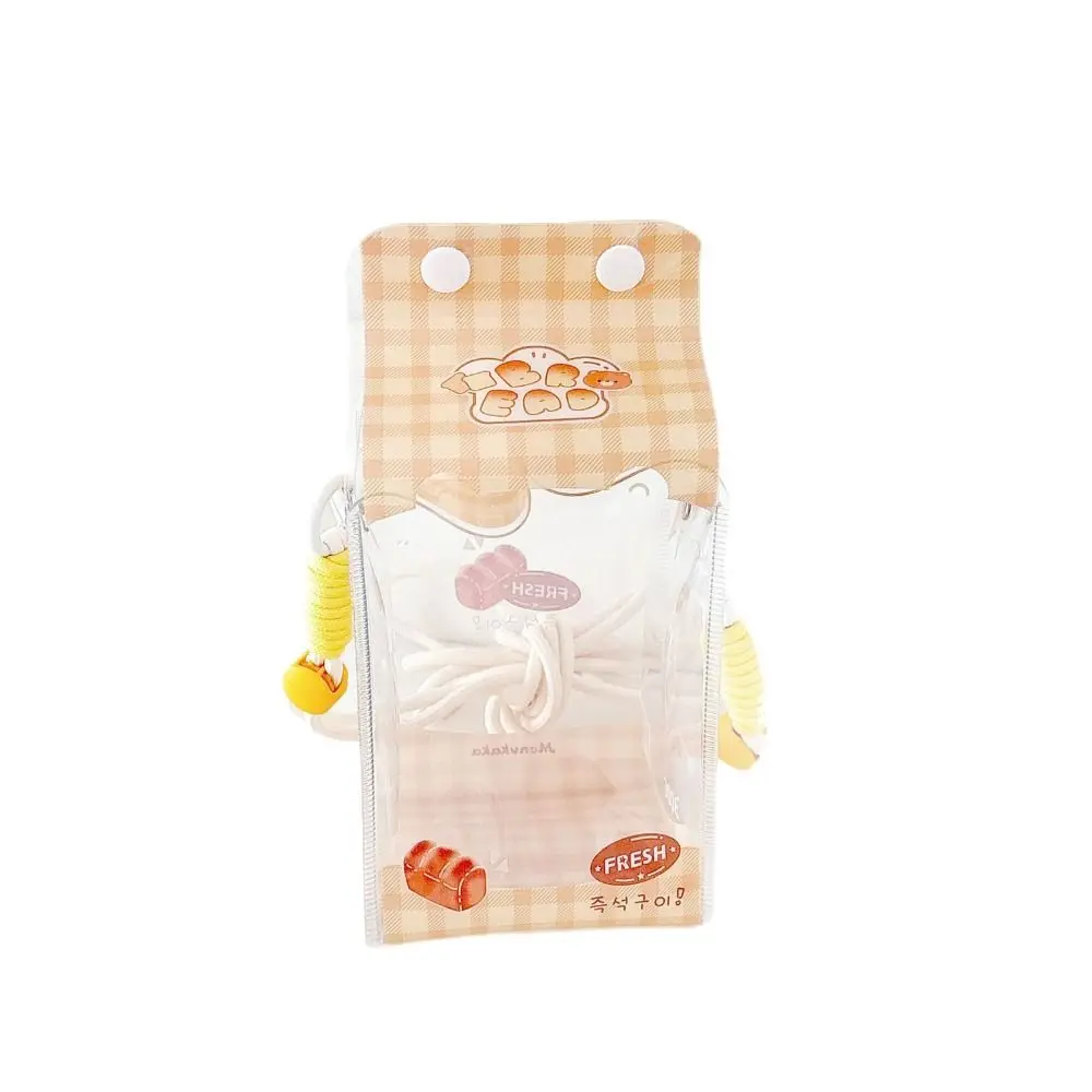 Cute Milk Doll Display Bag With Lanyard Transparent Doll Carrying Case Zipper Crossbody Storage Bag Doll Bag Decoration