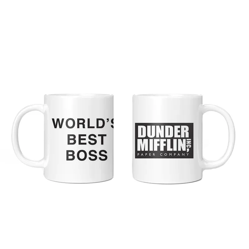 1Pcs New 350ml Dunder Mifflin The Office-World’s Best Boss Coffe Cups Funny Ceramic Tea Milk Cocoa Mugs Unique Birthday Gifts