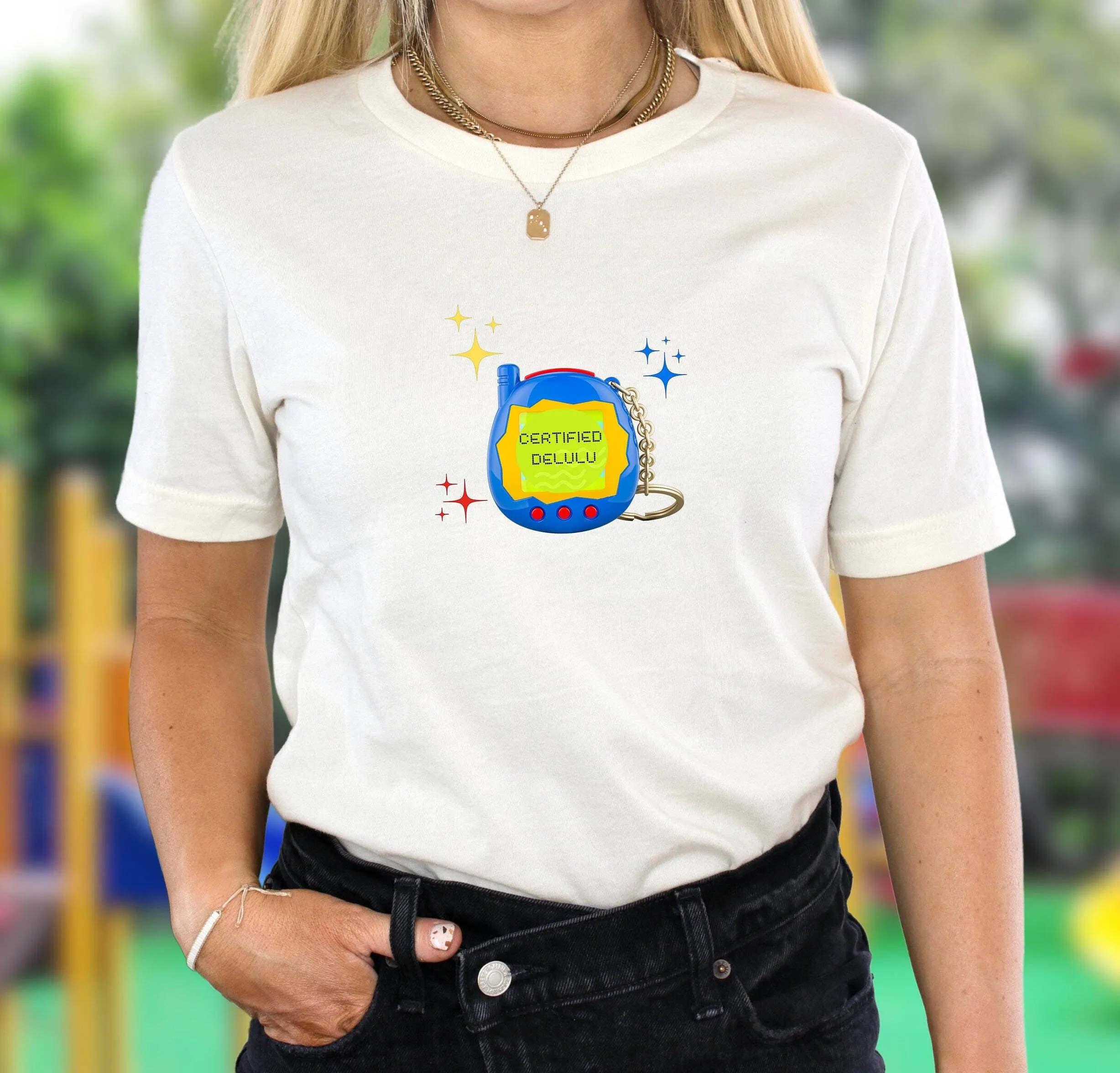 Tamagotchi Certified Delulu Kidcore Clothes Weirdcore Whimsigoth Clothing Clowncore Emo T Shirt Scenecore Y2K Agere 90S Retro