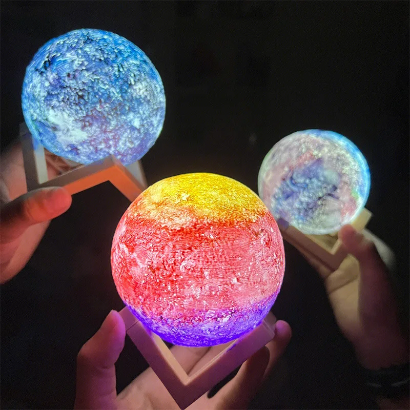 Children's Day Hand-painted Moon Light DIY Painted Materials Package Kindergarten Parent-child Activities Planet Night Light