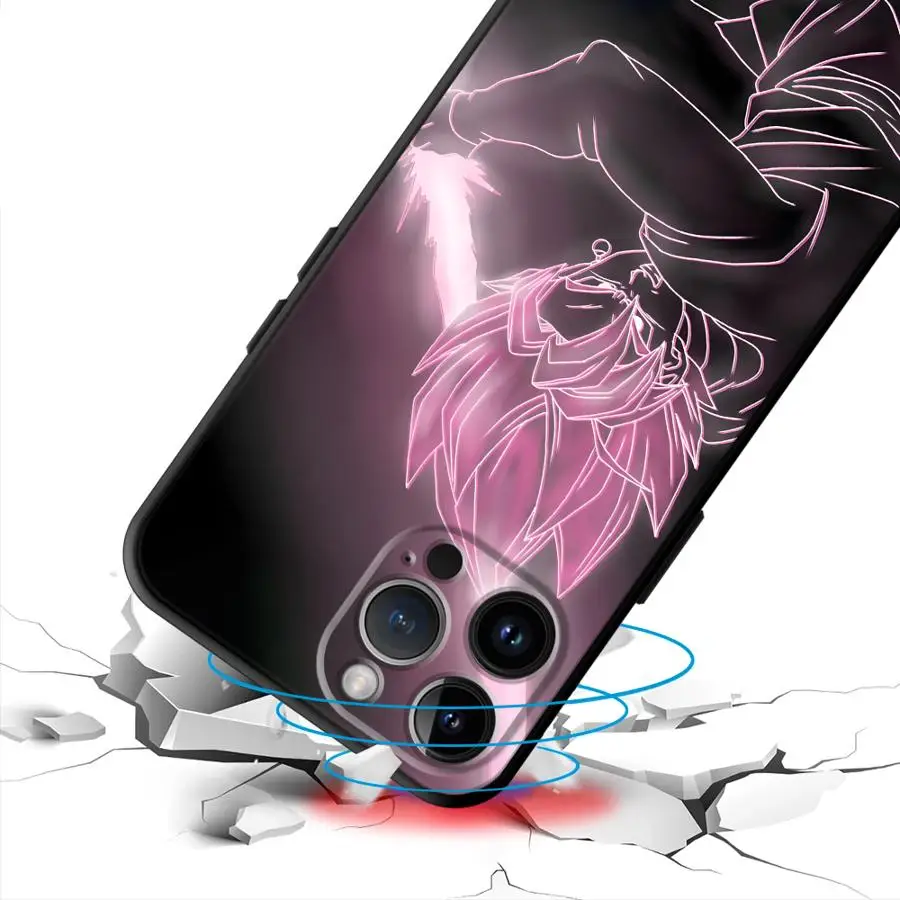 Black Soft Phone Cover Case for iPhone XS Max 7 8 17Air XR 13 12 11 17 Pro Max 15 16 14 Plus Dragon Ball Art Goku view 2