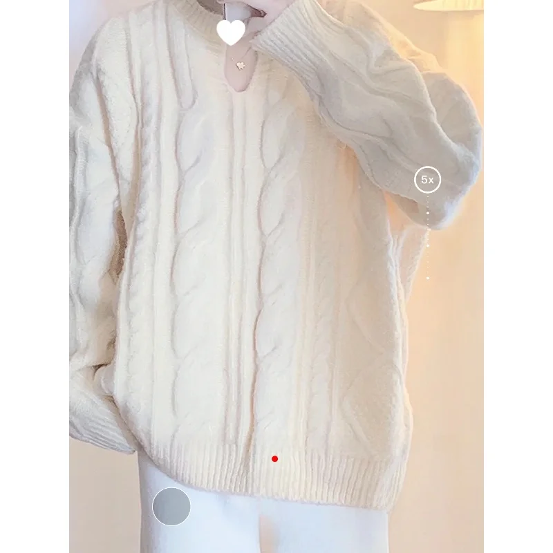 

Длинный све с воротником в форме сердца, мягкий уютный трикотаж, свободный, теплый, женский модный свитер, прямая трубка-мав