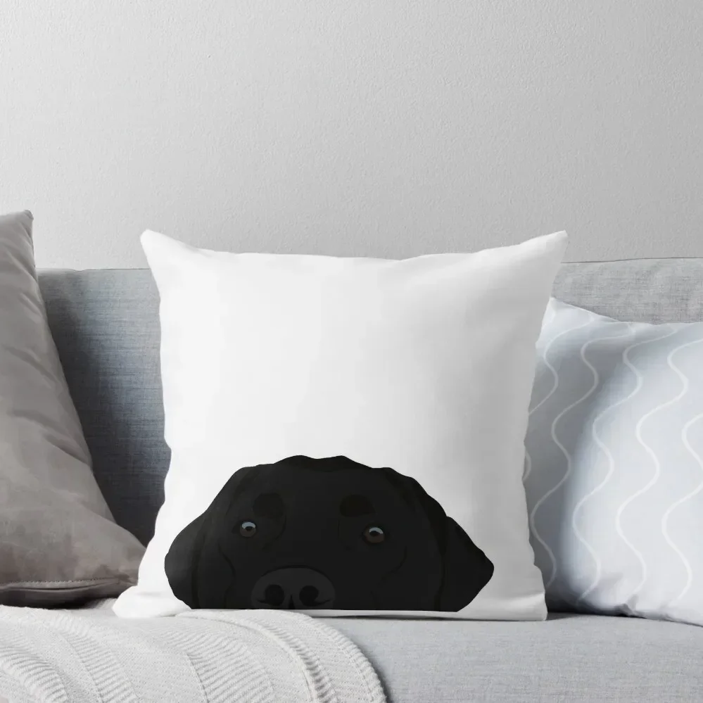 

Curious Black Labrador Throw Pillow christmas pillowcases home decor items Sofas Covers pillow