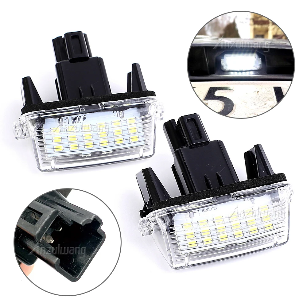 2pcs Car License Plate Lights White Error Free LED Number Lamps For Toyota Corolla Camry Yaris Prius C Ractis Verso Vitz Avensis