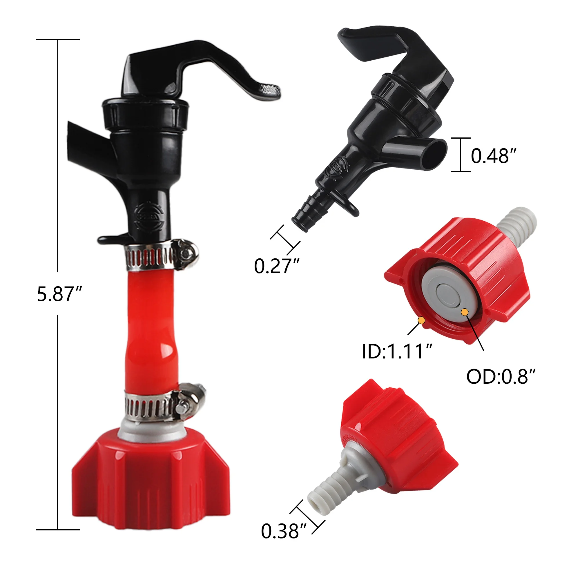 Bag in Box Syrup Tap Valve Kit for Coca-Cola, Removable Spigot Faucet with Hose, Soda Drink Dispenser BIB Tap