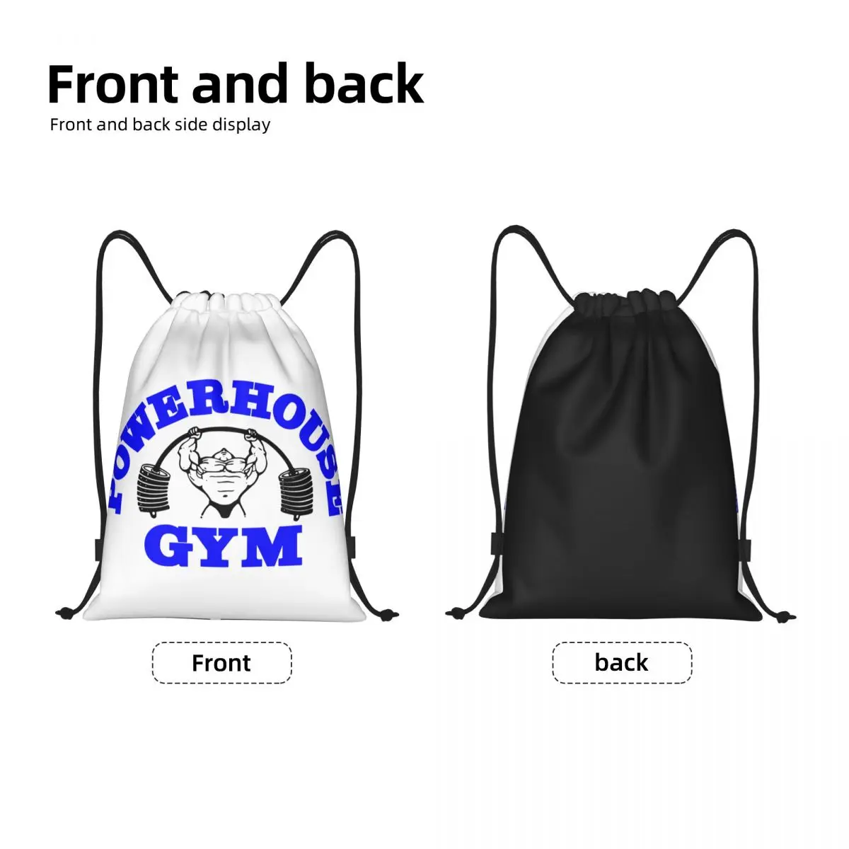 Powerhouse Gym Drawstring Backpack Women Men Gym Sport Sackpack Portable Bodybuilding Fitness Shopping Bag Sack