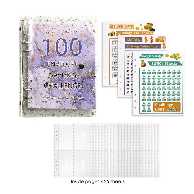 100 Envelopes Money Saving Challenge A5 Money Saving Budget Binder Money Saving Binder For Planning And Saving 5050