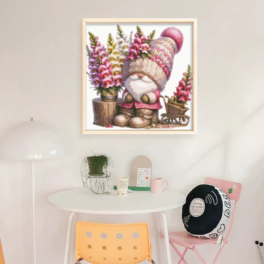 

Partial Embroidery Bead 40x39cm Gnome 9CT DIY Cross Stitch Kit for Bedroom Home