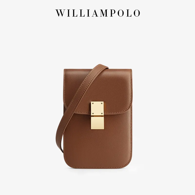 WILLIAMPOLO Luxury Women Wallets Genuine Leather Ladies Shoulder Bag Mini Crossbody Phone Bag Fashion Messenger Wallet For Women