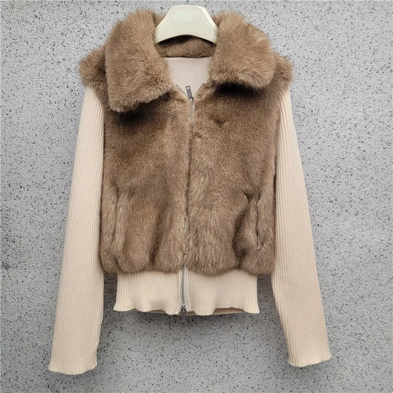 WTHT موضة المرأة أفخم تقسم متماسكة طويلة الأكمام معطف دافئ 2025 الشتاء العصرية التلبيب جاكيت زيبرا الإناث 1LS2720 #2