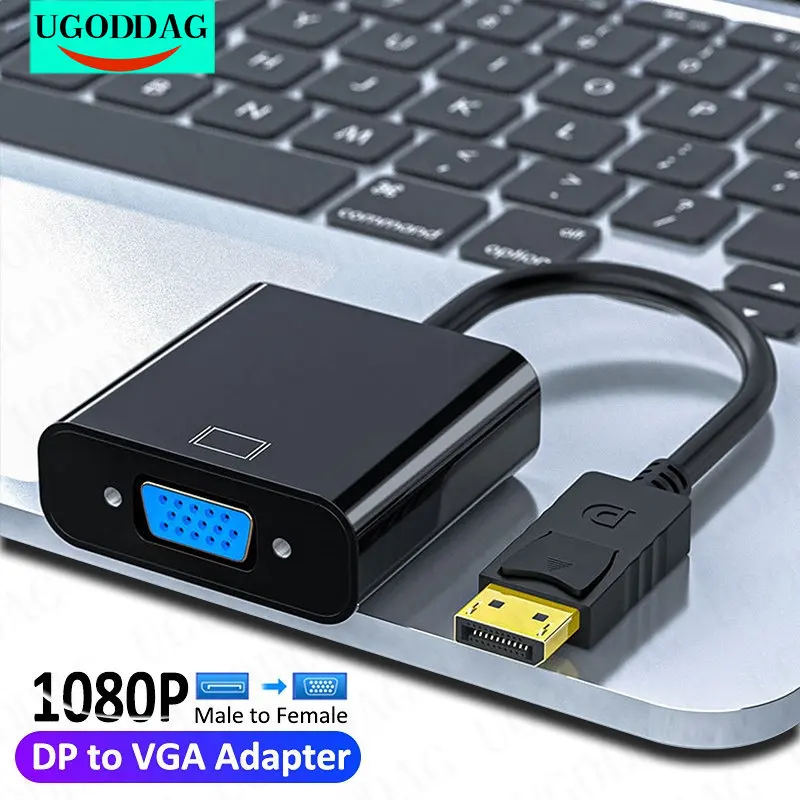 1080P DisplayPort DP na kabel adaptera VGA męski DP na VGA żeński konwerter Adapter kabel do projektor do komputera HDTV Box ekran do laptopa