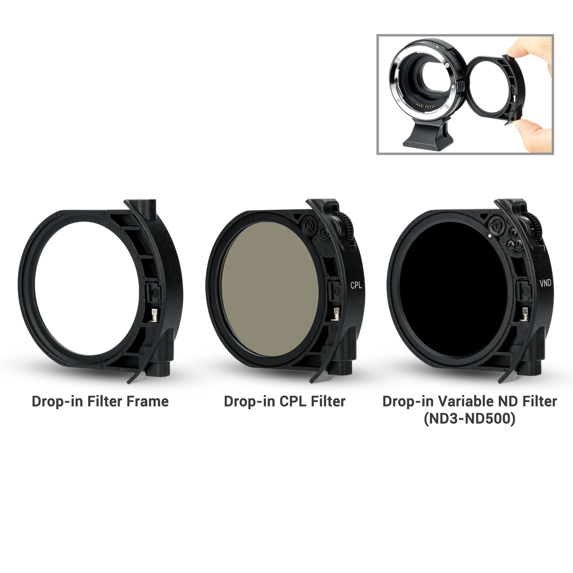 JJC EF-EOS M Mount Adapter with ND CPL Filters for Canon EF/ EF-S Lens to EF-M Mount Camera for EOS M50 Mark II M200 M100 M6 M5