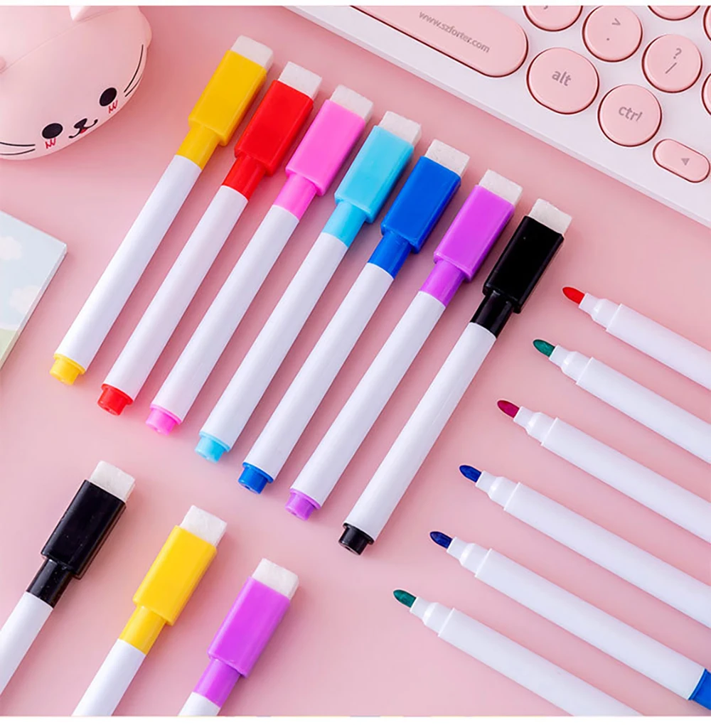 5Pcs/Set Erasable Whiteboard Marker Pen Colorful White Board Pen Graffiti Color Pen Office School Art Marker Stationery