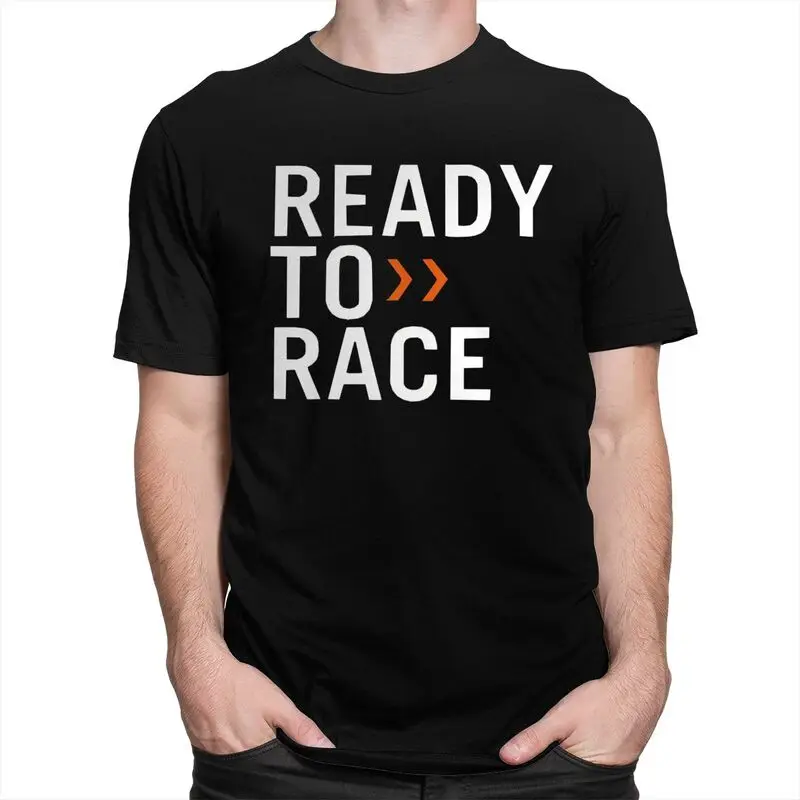 Custom Ready To Race T Shirt for Men Cotton Tshirt Awesome Tee Short Sleeves Enduro Cross Motocross T-shirt Clothing Merch