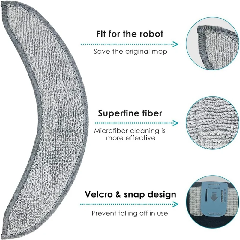 3Piece Mop Pads Replacement Parts For Irobot J7+ Combo Robotic Reusable Hard Floor Cloth Expert Wet Microfiber Soft Pad