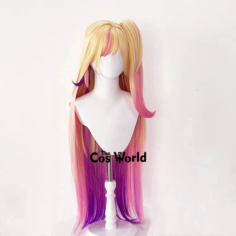 Pelucas de Cosplay LOL Star Guardian Seraphine de 100cm de largo y recto, pelo sintético de fibra resistente al calor + gorro de peluca