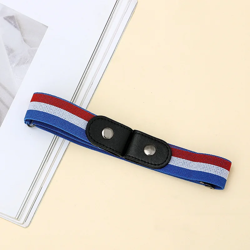 حزام نسائي بسيط وعصري حزام رجالي كسول مرن منسوج غير مرئي وغير ملحوم للجنسين حزام جينز طول قابل للتعديل #5