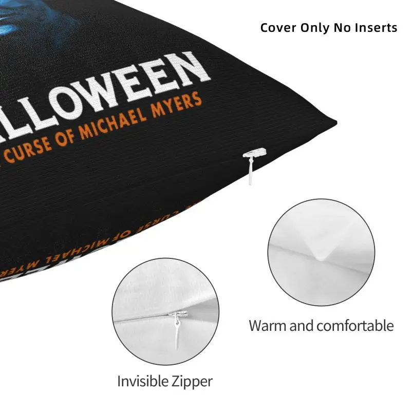 Halloween Michael Myers Cushion Cover Soft Horror Movie Character Pillow Case Sofa Car Square Pillowcase Living Room Decoration