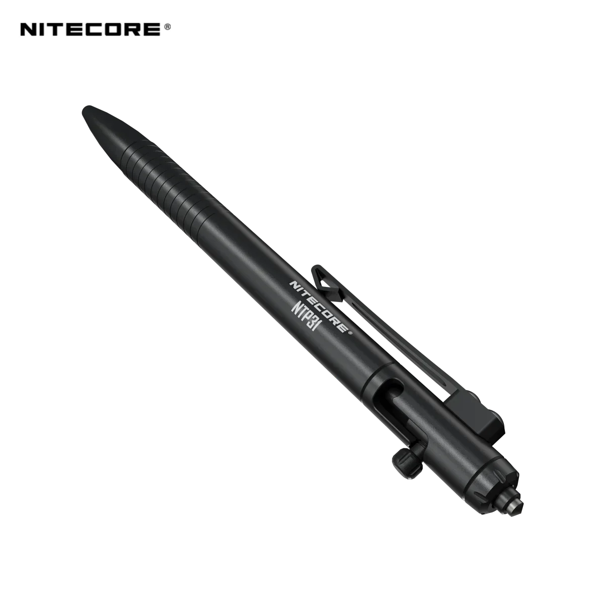 Penna tattica Nitecore NTP31 per rottura del vetro tattico di autodifesa e scrittura quotidiana in lega di alluminio con castone in acciaio al